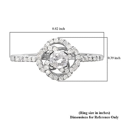 Luxoro 10K White Gold G-H I2-I3 Diamond Ring, Promise Rings (Size 12.0) 0.50 ctw