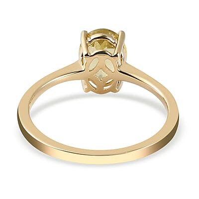 Luxoro 10K Yellow Gold Premium Canary Yellow Apatite Solitaire Ring (Size 5.0) 1.25 ctw