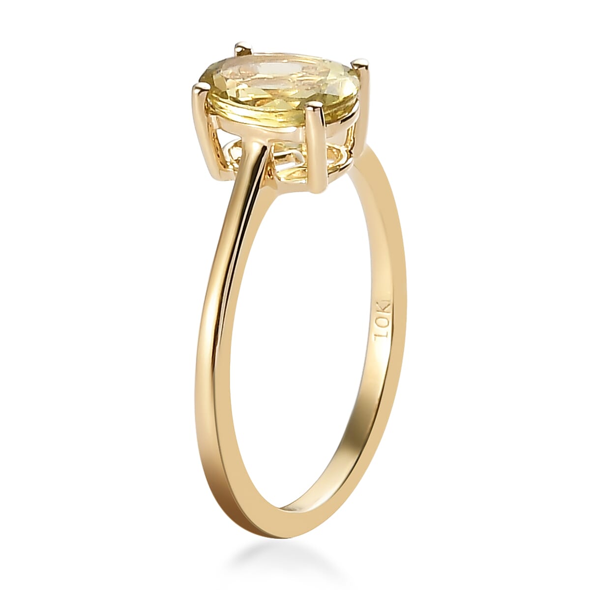 Luxoro 10K Yellow Gold Premium Canary Yellow Apatite Solitaire Ring (Size 5.5) 1.25 ctw image number 3