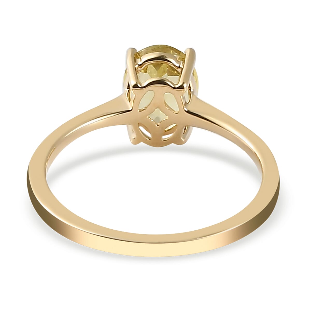 Luxoro 10K Yellow Gold Premium Canary Yellow Apatite Solitaire Ring (Size 5.5) 1.25 ctw image number 4