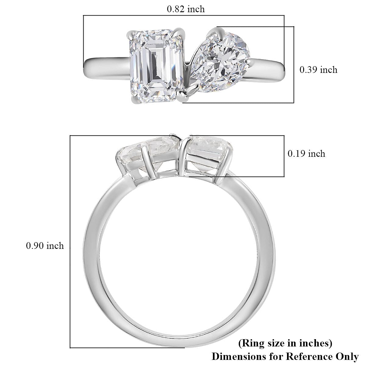 Luxoro 10K White Gold Moissanite Ring (Size 6.5) 1.75 ctw image number 5