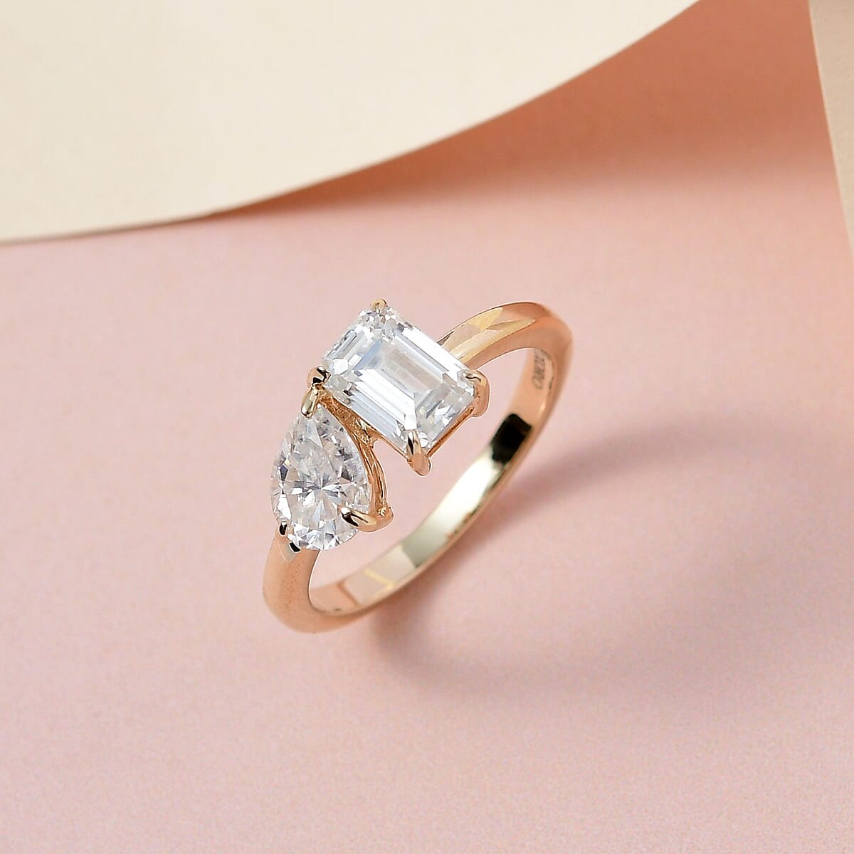 Luxoro 10K Yellow Gold Moissanite Ring (Size 8.5) 1.75 ctw image number 1