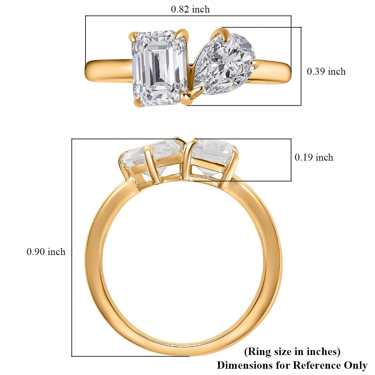 Luxoro 10K Yellow Gold Moissanite Ring (Size 8.5) 1.75 ctw image number 5