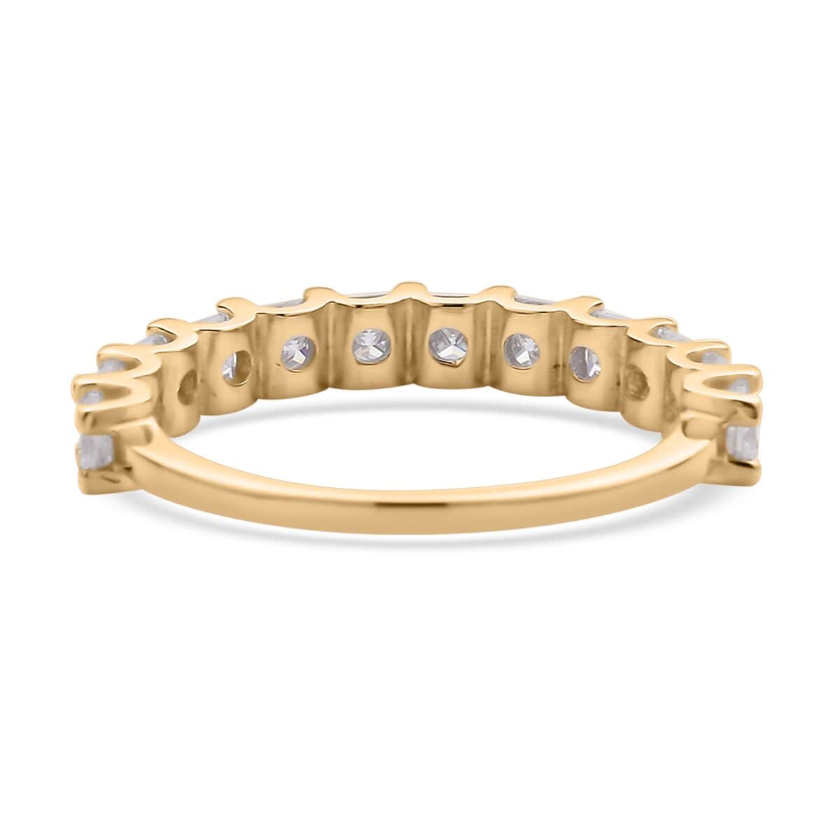 Luxoro 10K Yellow Gold Moissanite Half Eternity Band Ring (Size 6.5) 1.90 ctw image number 4