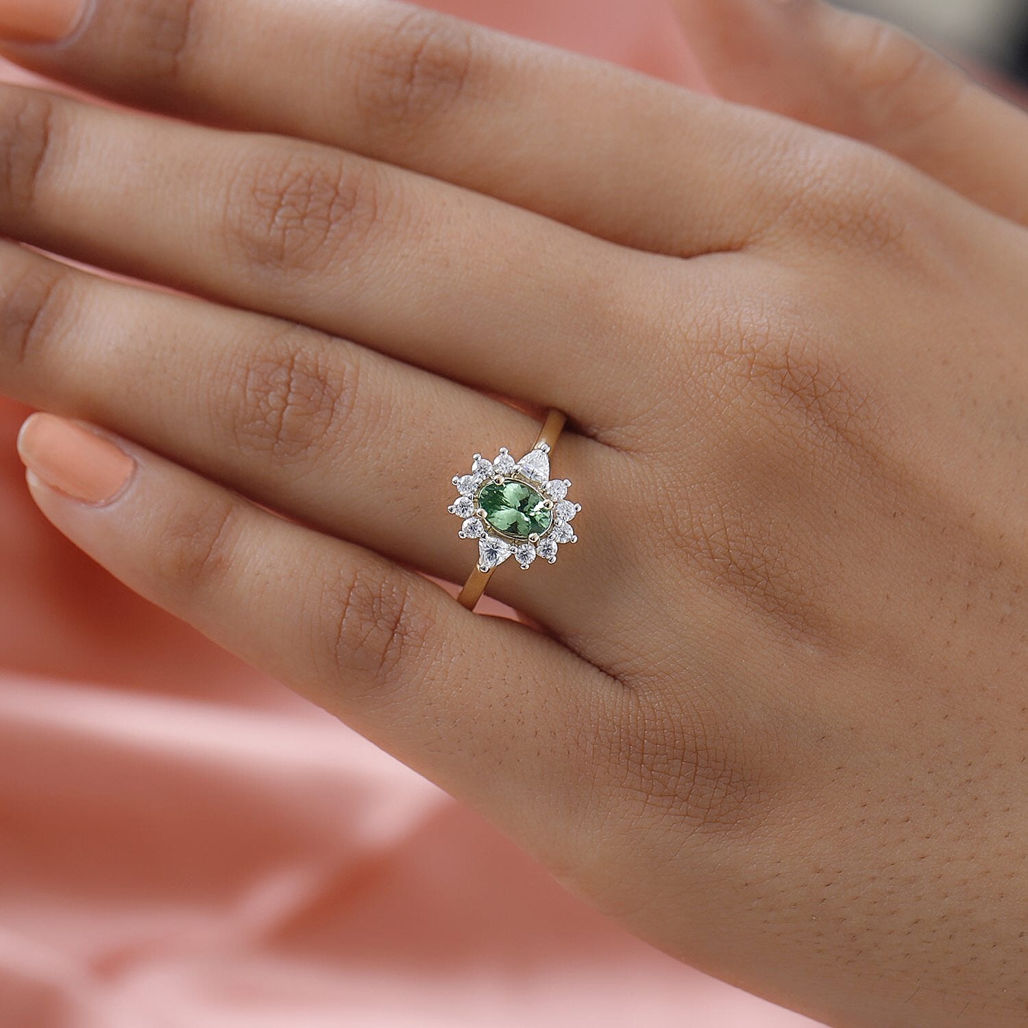 Buy Luxoro 10K Yellow Gold Premium Tsavorite Garnet and Moissanite