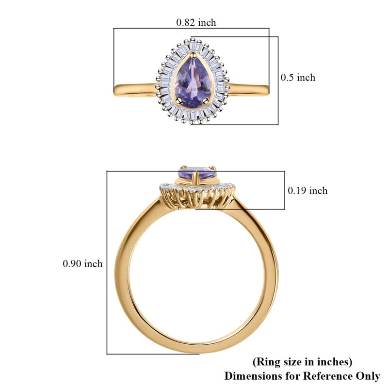 Luxoro 10K Rose Gold Premium Madagascar Purple Sapphire and G-H I3 Diamond Ring (Size 5.0) 1.00 ctw