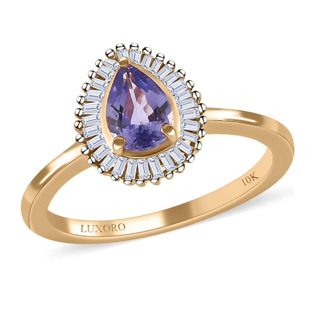 Luxoro 10K Rose Gold Premium Madagascar Purple Sapphire and G-H I3 Diamond Ring (Size 10.0) 1.00 ctw image number 0