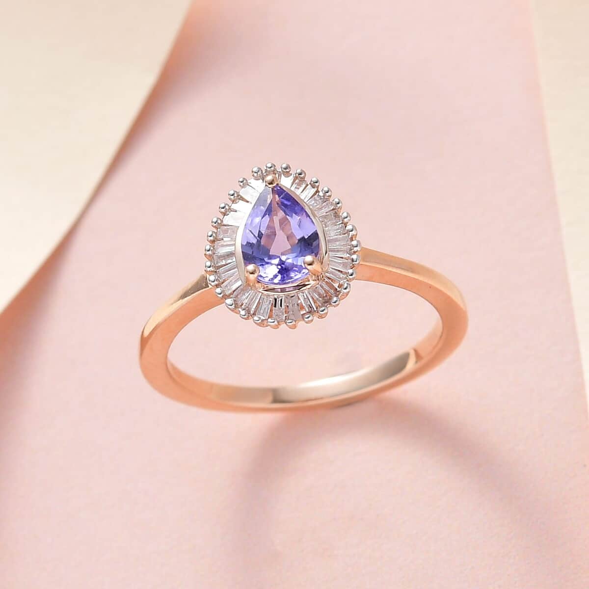 Luxoro 10K Rose Gold Premium Madagascar Purple Sapphire and G-H I3 Diamond Ring (Size 10.0) 1.00 ctw image number 1