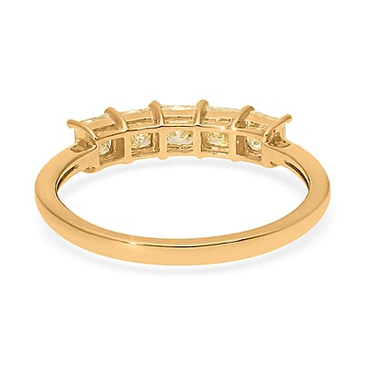 SGL Certified Luxoro 14K Yellow Gold Princess Cut Natural Yellow Diamond I2-I3 Ring (Size 5.0) 1.00 ctw