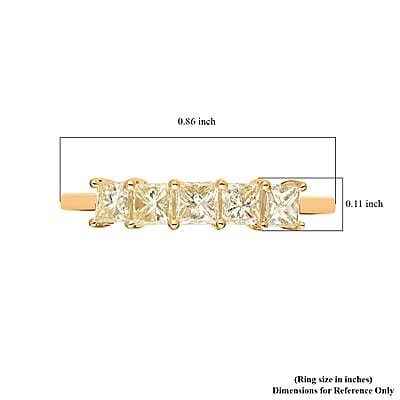 SGL Certified Luxoro 14K Yellow Gold Princess Cut Natural Yellow Diamond I2-I3 Ring (Size 5.0) 1.00 ctw