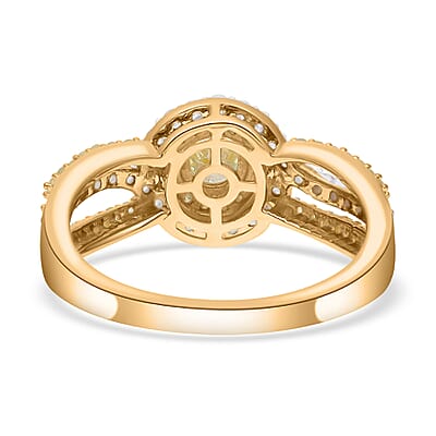 SGL Certified Luxoro 10K Yellow Gold Natural Yellow and White Diamond I2-I3 Ring (Size 11.5) 1.00 ctw