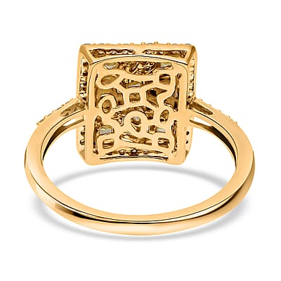 SGL Certified Luxoro 14K Yellow Gold Natural Yellow Diamond I2-I3 Ring (Size 5.0) 1.00 ctw