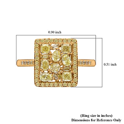 SGL Certified Luxoro 14K Yellow Gold Natural Yellow Diamond I2-I3 Ring (Size 5.0) 1.00 ctw