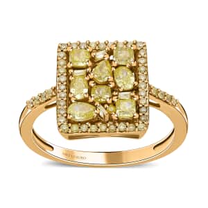 SGL Certified Luxoro 14K Yellow Gold Natural Yellow Diamond I2-I3 Ring (Size 6.5) 1.00 ctw