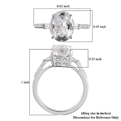 Luxoro 10K White Gold Premium Mexican Hyalite Opal and Diamond Ring (Size 11.0) 2.00 ctw