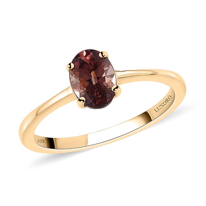 Luxoro 10K Yellow Gold AA Premium Merelani Color Change Garnet Solitaire Ring (Size 5.0) 1.00 ctw