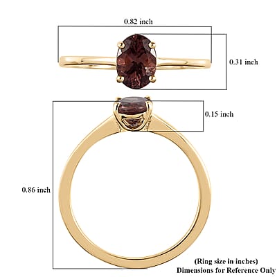 Luxoro 10K Yellow Gold AA Premium Merelani Color Change Garnet Solitaire Ring (Size 5.0) 1.00 ctw