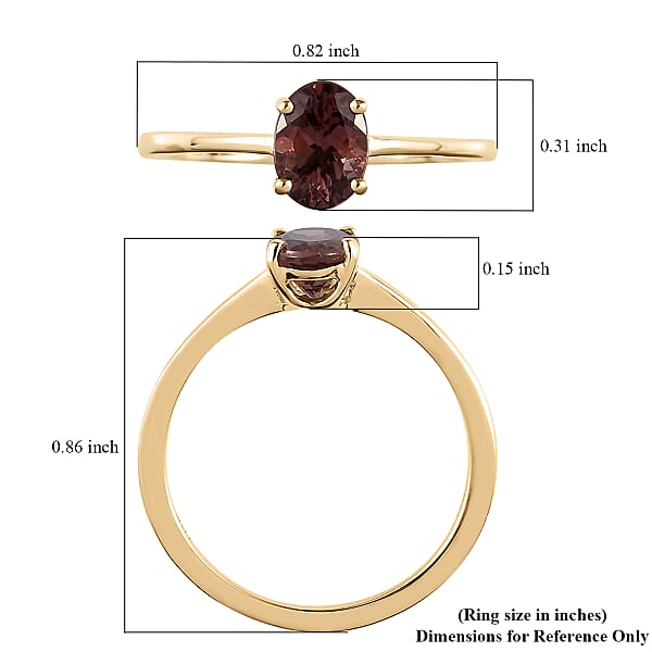 Luxoro 10K Yellow Gold AA Premium Merelani Color Change Garnet Solitaire Ring (Size 5.0) 1.00 ctw