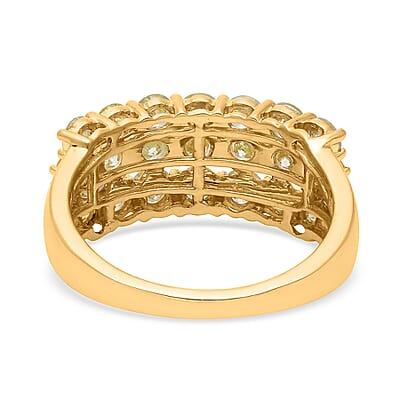 SGL Certified Luxoro 14K Yellow Gold Natural Yellow Diamond I2-I3 Ring (Size 5.0) 4.70 Grams 2.00 ctw