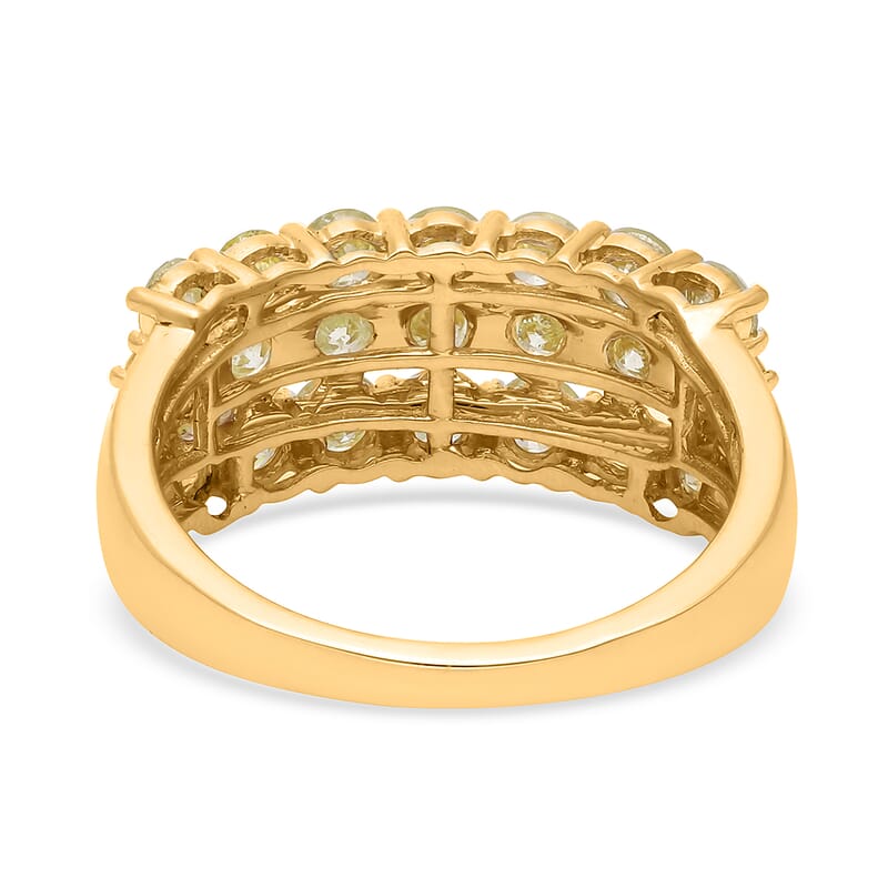 SGL Certified Luxoro 14K Yellow Gold Natural Yellow Diamond I2-I3 Ring (Size 5.0) 4.70 Grams 2.00 ctw