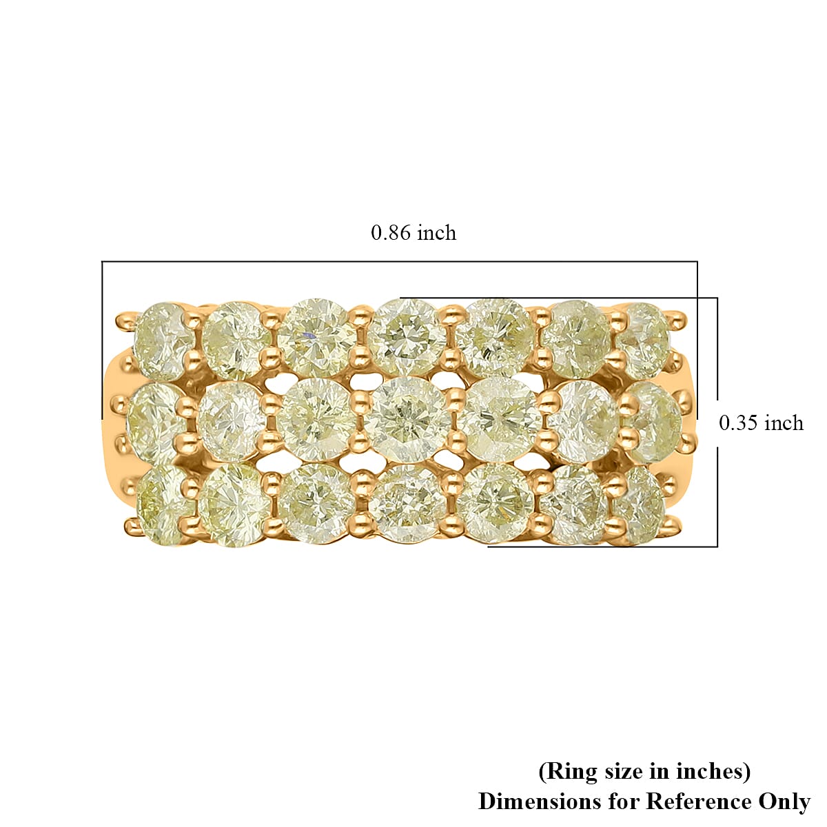 SGL Certified Luxoro 14K Yellow Gold Natural Yellow Diamond I2-I3 Ring (Size 5.0) 4.70 Grams 2.00 ctw
