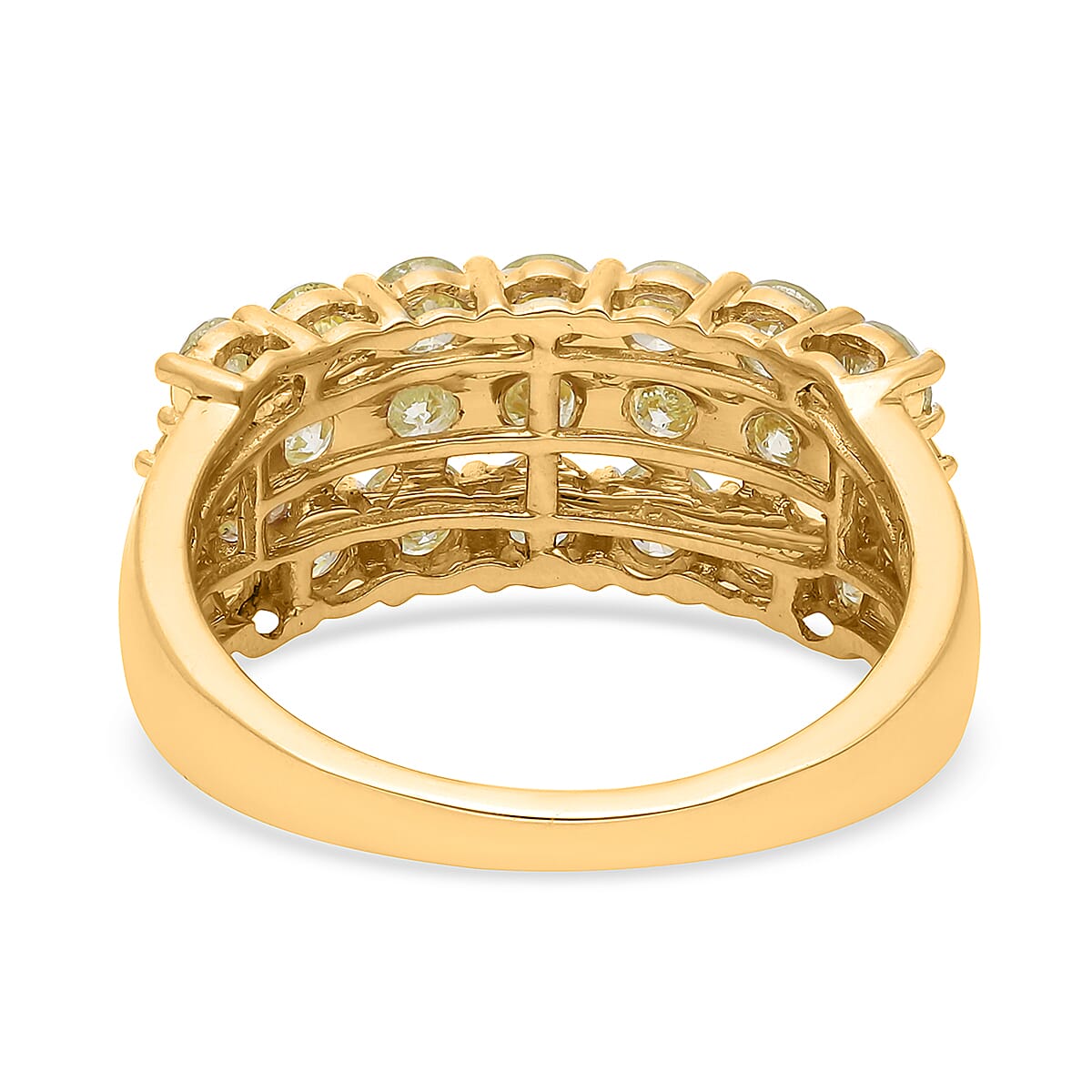 SGL Certified Luxoro 14K Yellow Gold Natural Yellow Diamond I2-I3 Ring (Size 7.5) 4.70 Grams 2.00 ctw image number 4