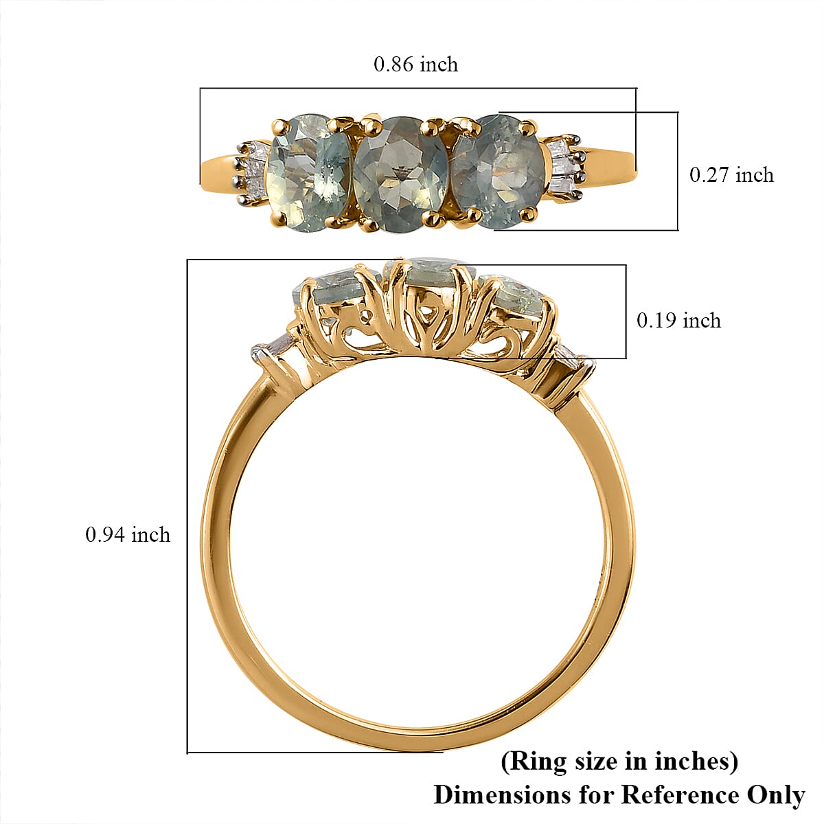 Luxoro 14K Yellow Gold AAA Narsipatnam Alexandrite and G-H I3 Diamond Accent Ring (Size 6.5) 1.30 ctw image number 5