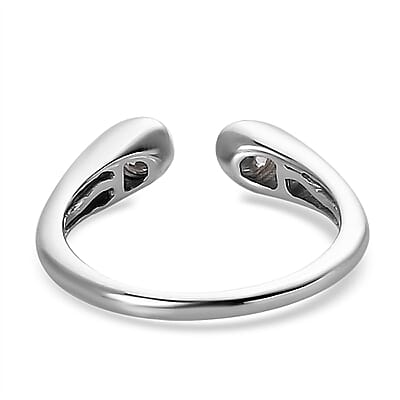 Luxoro 10K White Gold Moissanite Open Band Ring (Size 5.0) 0.30 ctw