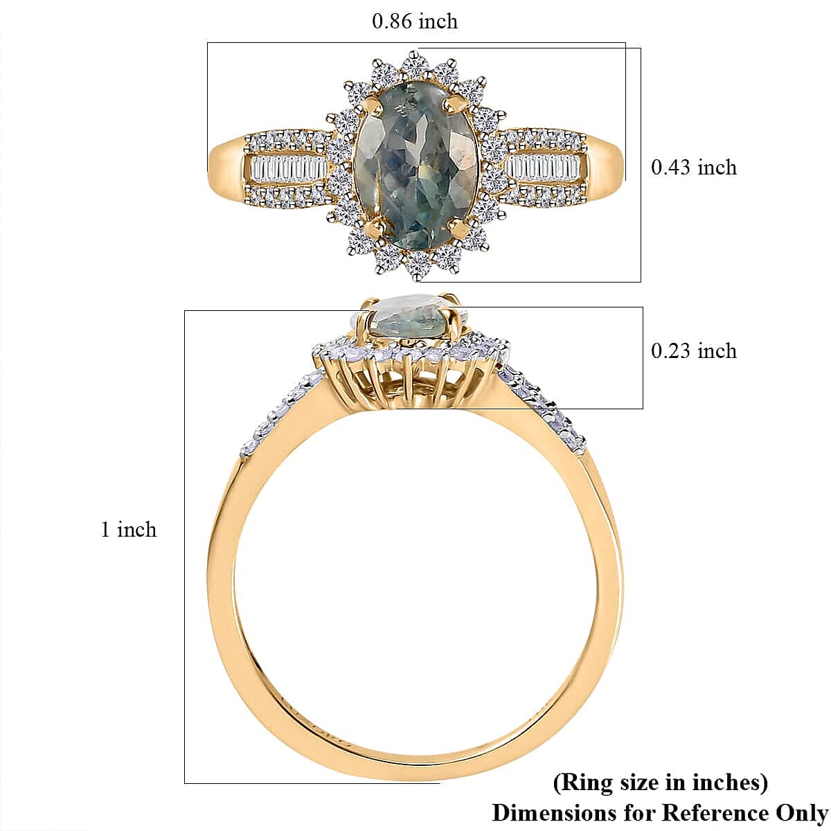 Luxoro 10K Yellow Gold AAA Narsipatnam Alexandrite and Diamond Ring (Size 5.0) 1.50 ctw
