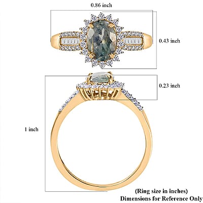 Luxoro 10K Yellow Gold AAA Narsipatnam Alexandrite and Diamond Ring (Size 5.0) 1.50 ctw