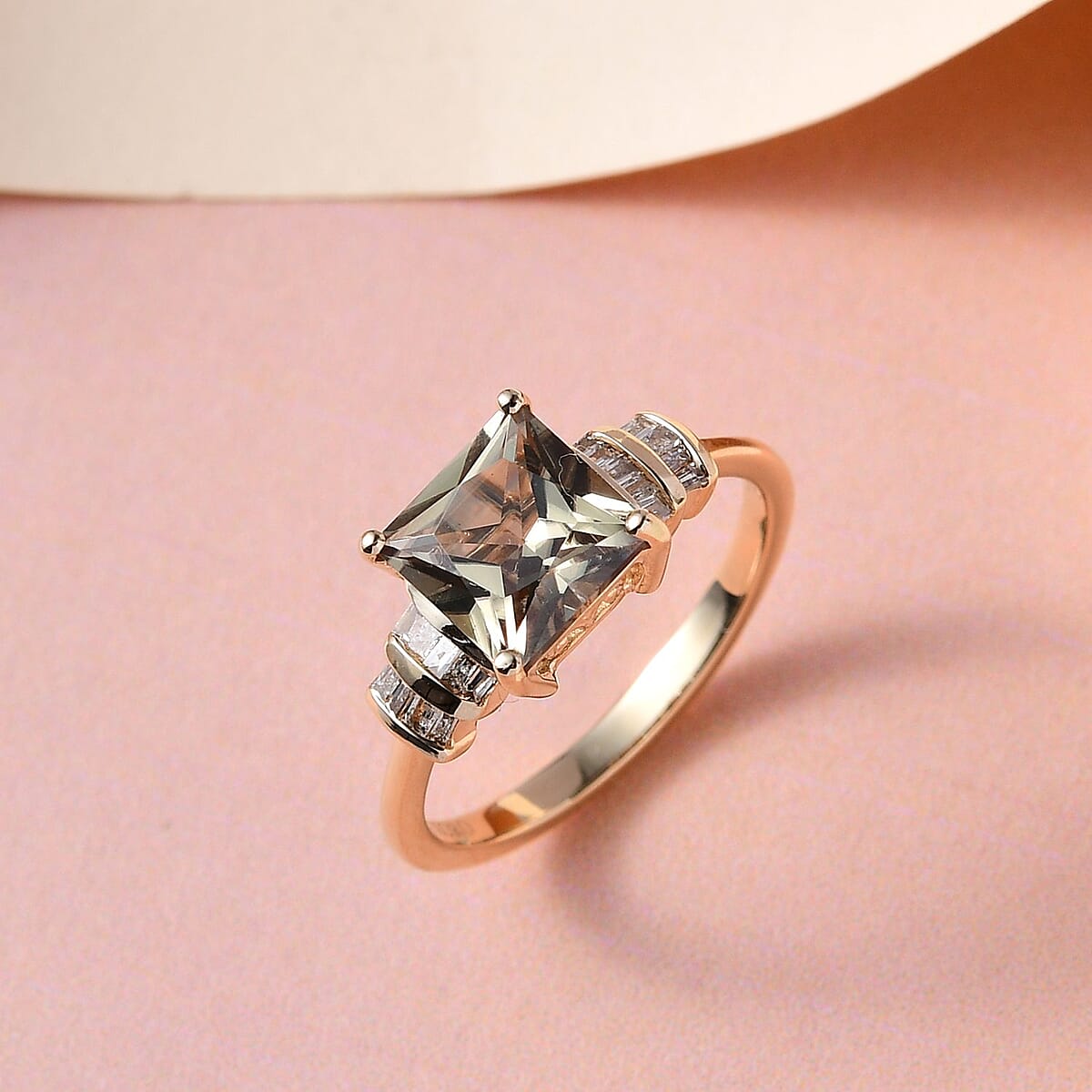 Luxoro 14K Yellow Gold AAA Turkizite and G-H I3 Diamond Ring (Size 7.5) 2.75 Grams 2.10 ctw image number 1