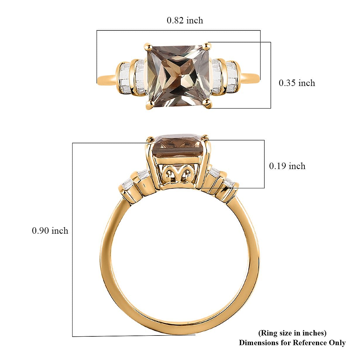 Luxoro 14K Yellow Gold AAA Turkizite and G-H I3 Diamond Ring (Size 7.5) 2.75 Grams 2.10 ctw image number 5