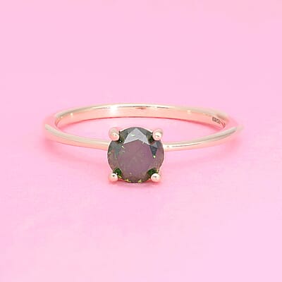 Luxoro 10K Yellow Gold Green Diamond Solitaire Ring (Size 5.0) 1.00 ctw