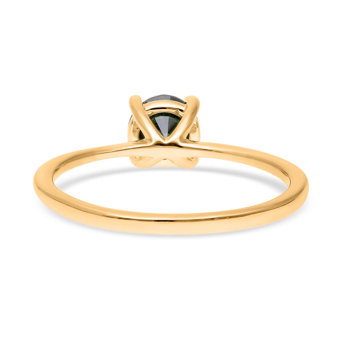 Luxoro 10K Yellow Gold Green Diamond Solitaire Ring (Size 7.5) 1.00 ctw image number 4