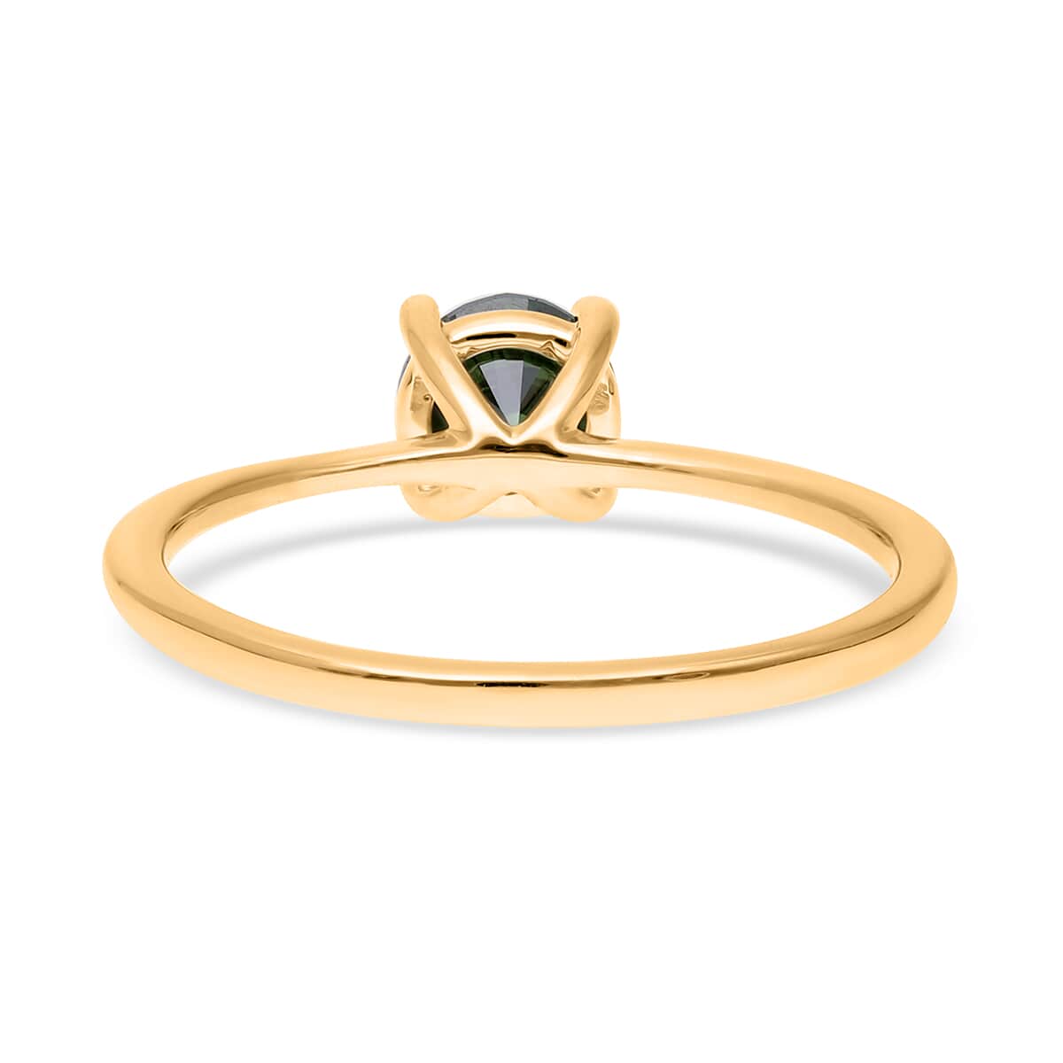 Luxoro 10K Yellow Gold Green Diamond Solitaire Ring (Size 8.5) 1.00 ctw image number 4