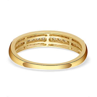 Luxoro 10K Yellow Gold I1-I2 Natural Yellow Diamond 3 Row Band Ring (Size 5.0) 0.50 ctw