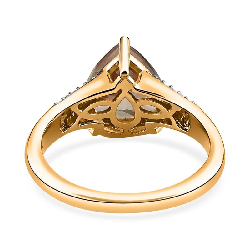 Iliana 18K Yellow Gold AAA Turkizite, Diamond (G-H, SI) (0.15 cts) Ring (Size 5.0) (4 g) 3.15 ctw