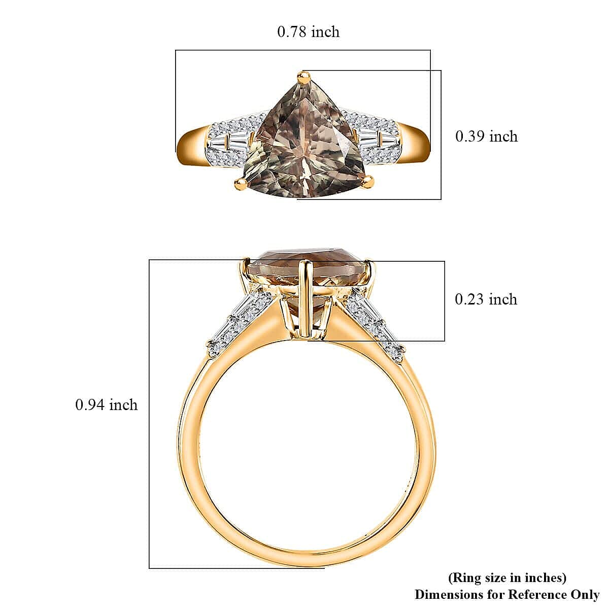 Iliana 18K Yellow Gold AAA Turkizite, Diamond (G-H, SI) (0.15 cts) Ring (Size 5.0) (4 g) 3.15 ctw