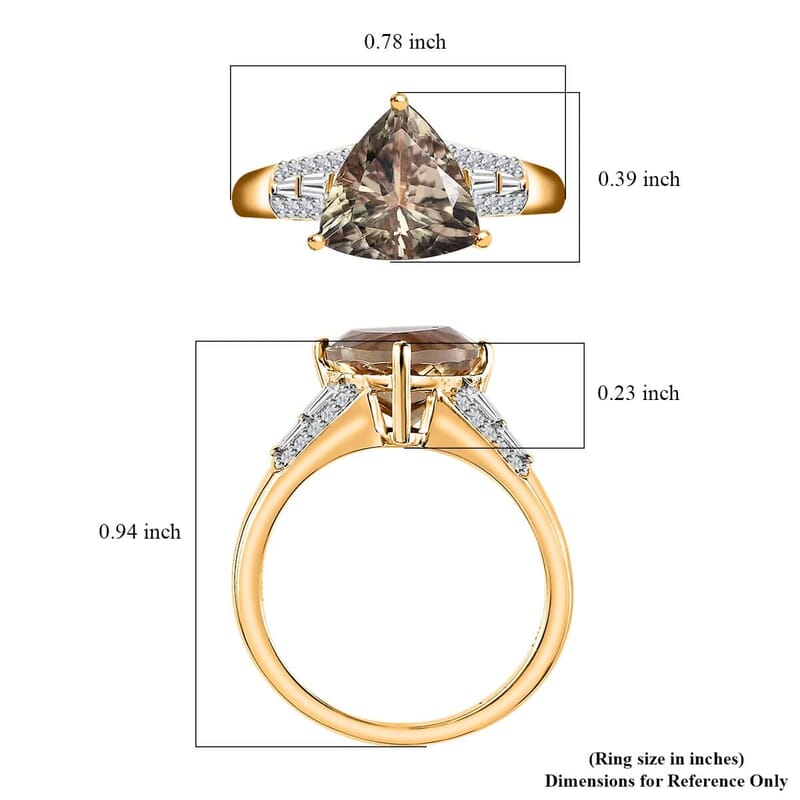 Iliana 18K Yellow Gold AAA Turkizite, Diamond (G-H, SI) (0.15 cts) Ring (Size 5.0) (4 g) 3.15 ctw