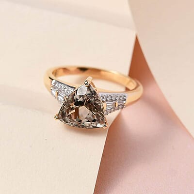 Iliana 18K Yellow Gold AAA Turkizite and G-H SI Diamond Ring (Size 6.5) 4 Grams 3.15 ctw