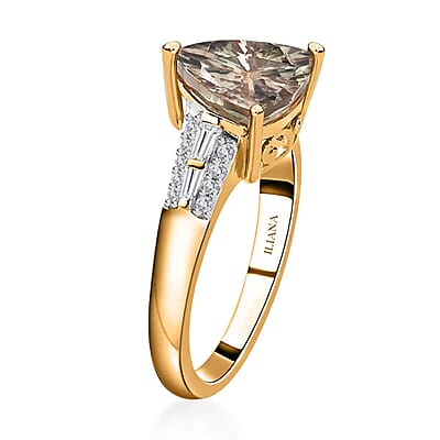 Iliana 18K Yellow Gold AAA Turkizite and G-H SI Diamond Ring (Size 6.5) 4 Grams 3.15 ctw