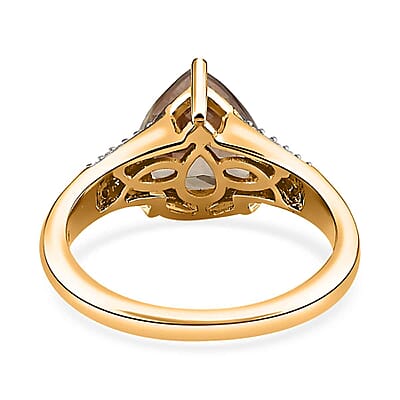 Iliana 18K Yellow Gold AAA Turkizite and G-H SI Diamond Ring (Size 6.5) 4 Grams 3.15 ctw