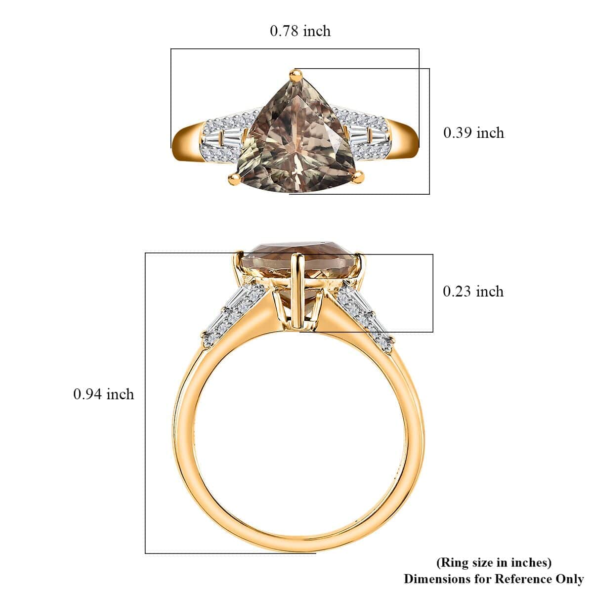 Iliana 18K Yellow Gold AAA Turkizite and G-H SI Diamond Ring (Size 6.5) 4 Grams 3.15 ctw image number 5