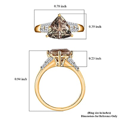 Iliana 18K Yellow Gold AAA Turkizite and G-H SI Diamond Ring (Size 6.5) 4 Grams 3.15 ctw