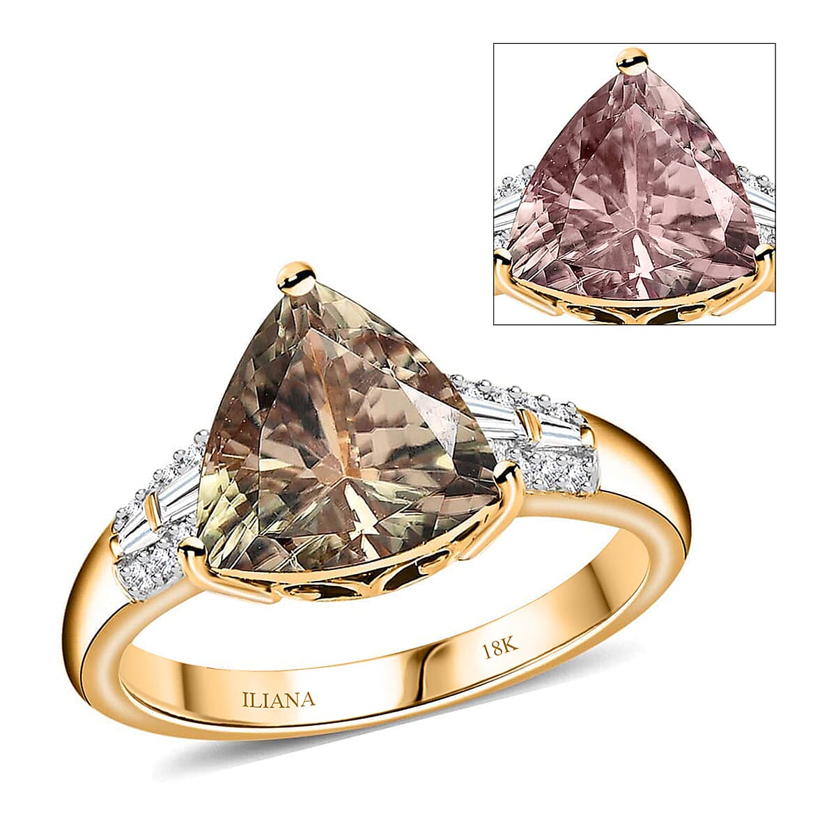 Buy Iliana 18K Yellow Gold AAA Turkizite and G-H SI Diamond Ring