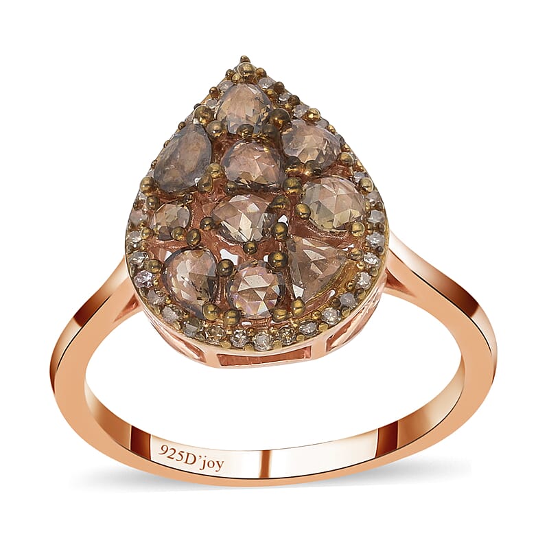 Luxoro 10K Rose Gold Natural Champagne Diamond Ring (Size 5.0) 1.00 ctw