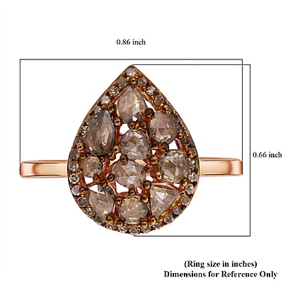 Luxoro 10K Rose Gold Natural Champagne Diamond Ring (Size 5.0) 1.00 ctw