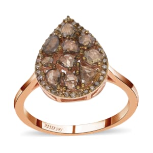 Luxoro 10K Rose Gold Natural Champagne Diamond Ring 1.00 ctw