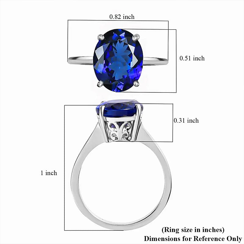 Rhapsody AAAA Tanzanite 5.00 ctw Solitaire Ring in 950 Platinum (Size 7.5) 5 Grams