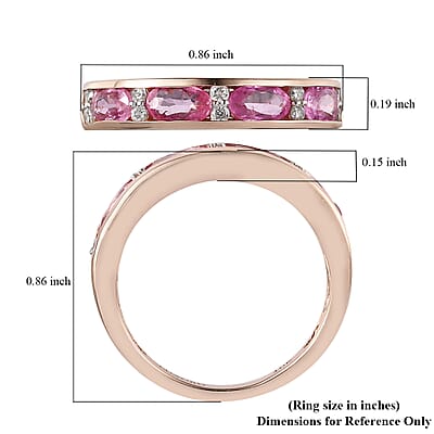 Luxoro 10K Rose Gold Premium Madagascar Pink Sapphire and Diamond Band Ring, Sapphire Jewelry, Birthday Anniversary Gift For Her 1.25 ctw